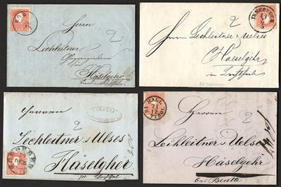 Poststück - Österr. Nr. 13 auf 4 Briefen aus Tirol (Egg, - Stamps