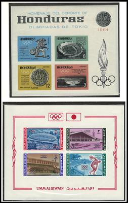 ** - Motivsammlung "Olympische Spiele 1964" u.a. mit ungez. Ausg., - Briefmarken