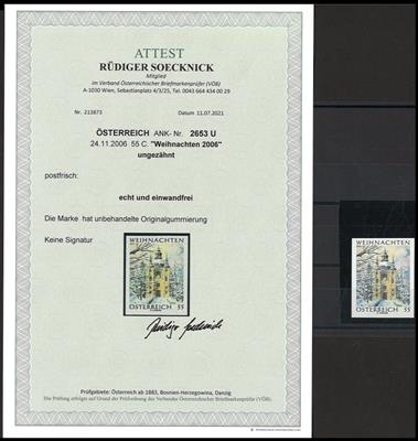 ** - Österr. Nr. 2653U (Weihnachten 2006 - Christkindl UNGEZÄHNT), - Briefmarken