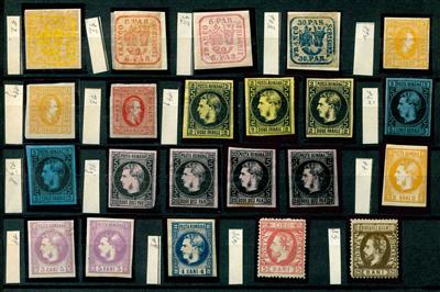 * - Rumänien Ausgabe 1862/72 -22 div. Werte mit div. Farbnuancen, - Briefmarken