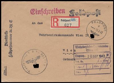 Poststück - Kl. Partie D. Feldpost WK II mit Werbekarten, - Briefmarken