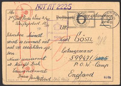 Poststück - Kl. Sammlung Kriegsgefangenenpost von Österreichern in britischen POW-Lagern in Belgien, - Briefmarken