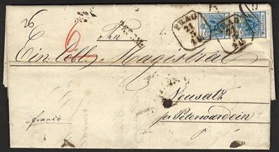 Poststück - Österr. Ausg. 1850 - 14 Briefe frankiert mit Nr. 3/5, - Briefmarken