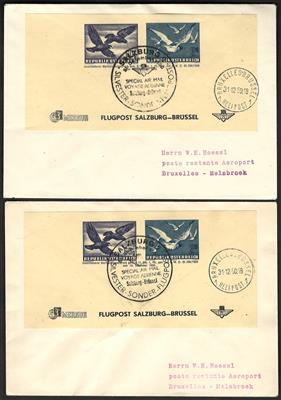 Poststück - Österr. - kl. Partie Flugpost - Adreßzettel der Flugpostausg. 1950/53, - Briefmarken