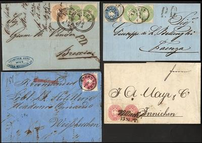 Poststück - Österr. - Partie Poststücke Ausfg. 1863/64, - Briefmarken