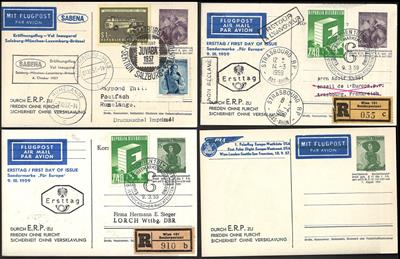 Poststück - Österr. - Partie Privat - Flugpostkarten aus 1957/1959, - Briefmarken