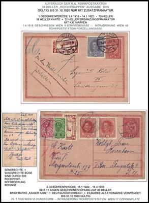 Poststück/** - Österr. - Partie ROHRPOSTBELEGE - Briefmarken