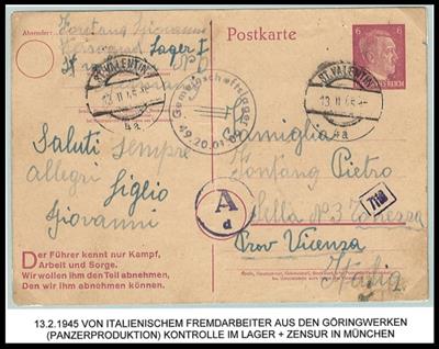Poststück - Ostmark 1945 - Volkssturmmarke - Briefmarken