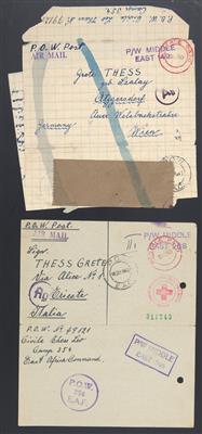 Poststück - Ostmark - Partie Interniertenpost eines Österreichs in div. Lagern in Afrika an seine Frau in Abessinien, - Briefmarken