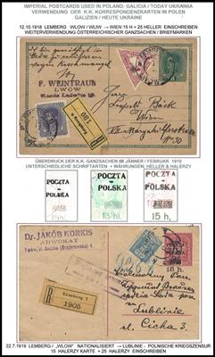 Poststück - Polen - Nachverwendung Österreichischer Ganzsachen in Polen 1918/1920, - Briefmarken