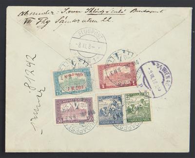 Poststück - Ungarn Flugpost 1918 - Flug - Briefmarken