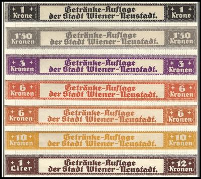 */gestempelt/(*) - Partie Fiskalmarken Wiener Neustadt mit Getränke Auflage, - Stamps