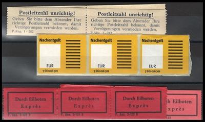 ** - Österreich II Rep. Fünferstreifen Postleitzahlen unrichtig-Kleber, - Stamps