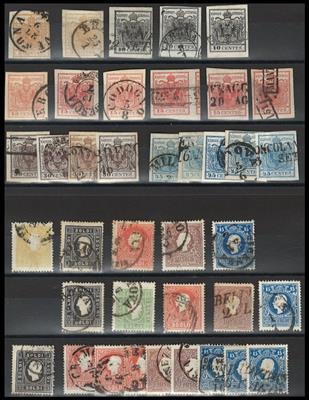 gestempelt/Briefstück - Kl. Sammlung Lombardei/Venetien, - Stamps