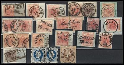 gestempelt/Briefstück - Österr. Monarchie - Kl. Partie Abstempelungen und Entwertungen ab Ausg. 1850, - Stamps