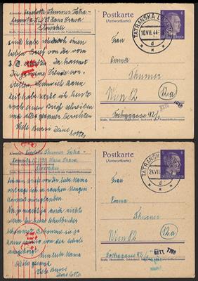 Poststück - 2 Antwortpostkarten nach - Stamps