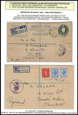 Poststück - Kl. Partie Britische Feldpost aus 1945/53, - Známky