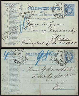 Poststück - Österr. 15 Rohrpostbelege der Monarchie aus WIEN-FÜNFHAUS, - Briefmarken