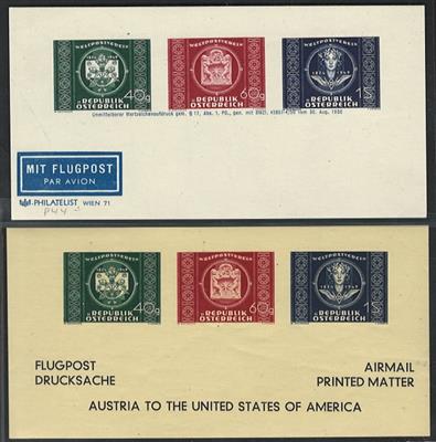Poststück/** - Österr. - Kl. Partie Ganzsachen im Muster der UPU Ausg. 1949 u. 2 Adreßzettel, - Stamps