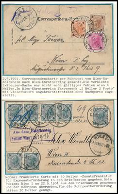 Poststück - Österr. Monarchie - Sammlung Rohrpostbelege ab ca.1879, - Francobolli