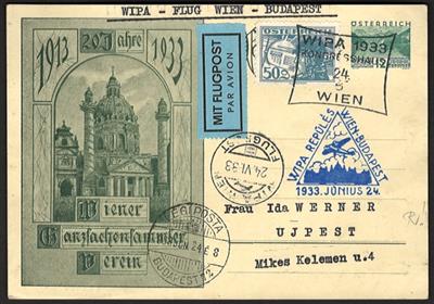 Poststück - Österr. WIPA 1933 - 6 versch. Flug-Karten, - Briefmarken
