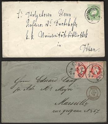 Poststück - Österreich Ausg. 1867 - 16Belege mit Entwertungen aus FÜNFHAUS, - Stamps