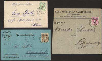 Poststück - Österreich Ausg. 1883 über 40 Belege mit Entwertungen aus FÜNFHAUS, - Stamps