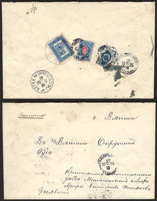 Poststück - Russland Nr. 49 + 50 + Lokalsausgabe - Stamps