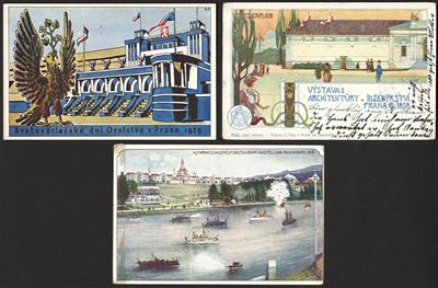 Poststück - Ausstellungs-Ansichtskarten aus Böhmen ab 1891, - Francobolli