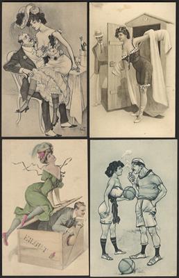 Poststück - Kl. Partie Motivkarten meist "Frauen" u. a. mit vielen kleinformatigen Karten (tls. aus Italien), - Motiv- und Ansichtskarten
