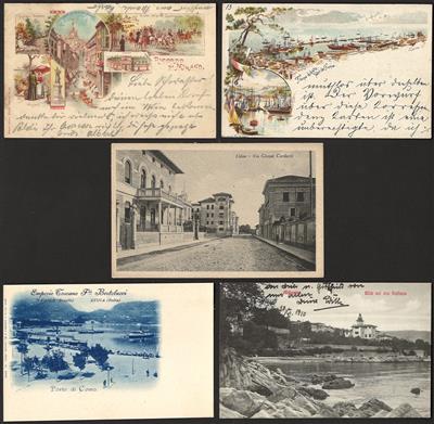 Poststück - Partie AK Italien u. a. mit Abbazia - Bellagio - Cesenatico - Cittanova - Como - Fiume - Udine - Milano, - Stamps
