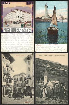 Poststück - Partie AK Italien u. a. mit Bozen - Grignano - Trento - Meran - Bruneck - Triest - Milano - Gries - Padua etc., - Francobolli