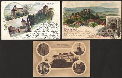 Poststück - Partie Ansichtskarten Burgen, - Známky