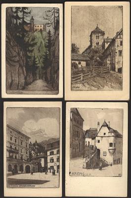Poststück - Partie Büttenpapierkarten mit St. Michael - Schloss Neuhaus - Krems - Bad Gastein - Gutenstein etc., - Motiv- und Ansichtskarten