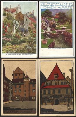 Poststück - Partie Motiv- und Kunstkarten u. a. etwas Schulverein, - Známky