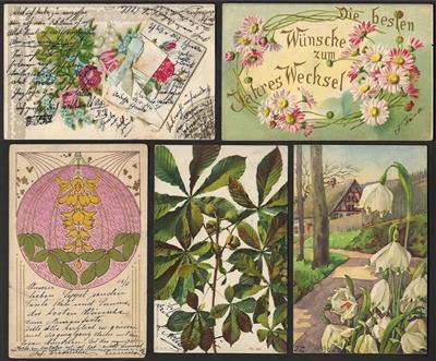 Poststück - Partie Motivkarten "Blumen", - Známky