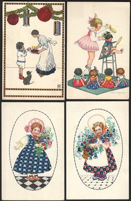 Poststück- Partie Motivkarten "Kinder"u. a. mit Mela Köhler, - Motiv- und Ansichtskarten