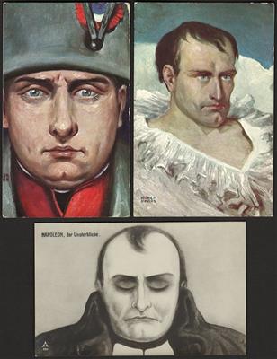 Poststück - Partie Motivkarten "Napoleon" u. a. mit AKMäppchen, - Známky