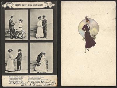 Poststück - Partie Motivkarten Romantik, - Motiv- und Ansichtskarten