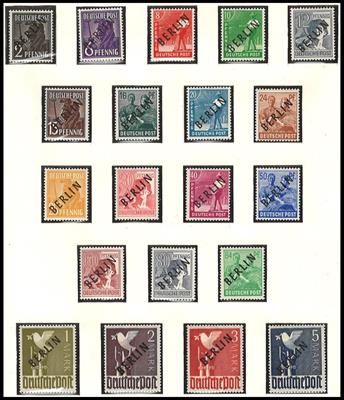 **/gestempelt - Sammlung Berlin 1948/1990 u.a. Nr. 1/20 (Spitzenwerte gepr. Schlegel), - Briefmarken