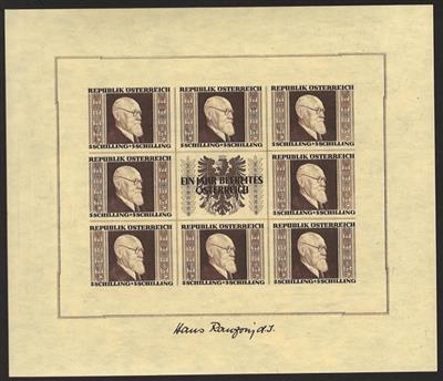 **/gestempelt - Sammlung Österr. 1945/1973 u.a. mit RENNERBLOCK(Unebenh.) - KIndheit - Wiederaufbau **, - Stamps