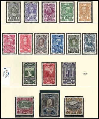 **/*/gestempelt - Sammlung Österr. Ausg. 1850/1918 - u.a. Nr. 10 Ib u. 11 Ty. II m. Rotstpl. Kartonpapier, - Stamps