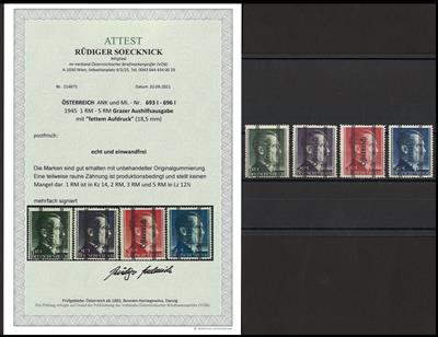 ** - Österr. 1945 - Grazer Markwerte fett ((Nr. 693I/96I), - Briefmarken