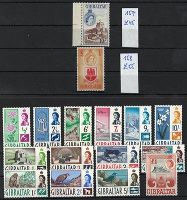 ** - Partie Gibraltar u.a. mit SG Nr. 157/58, - Stamps