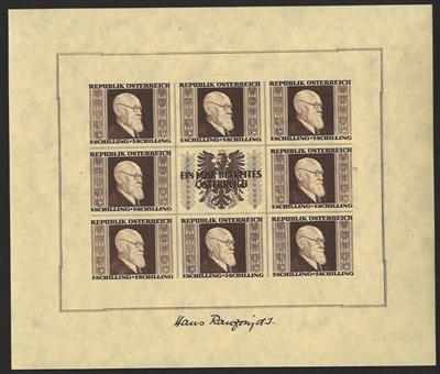 **/* - Partie Österr. ab 1945 u.a. mit RENNERBLOCK (im Rand vereinz. fl.), - Briefmarken