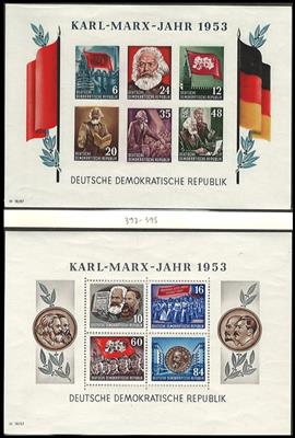 **/* - Sammlung DDR 1949/1990 u.a. mit MARX - Blöcken, - Stamps