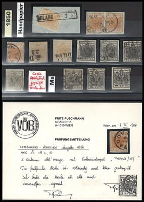 gestempelt/*/(*)/Briefstück - Sammlung Lombardei u.a. mit Nr. 1 (4 und 1 Paar), - Stamps