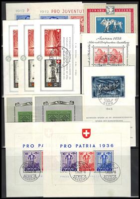 gestempelt - Partie Blockausgaben Schweiz mit etwas Österr. u. BRD, - Stamps