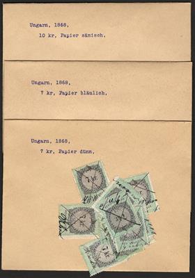 gestempelt - Partie Fiskalmarken Ungarn ca. 1868/1880, - Stamps