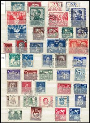 gestempelt - Sammlung DDR 1949/1990 u.a. mit MARX - Blöcken, - Briefmarken